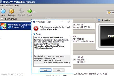 consolewrap virtualbox|How to fix virtualbox failed to open a session for the .